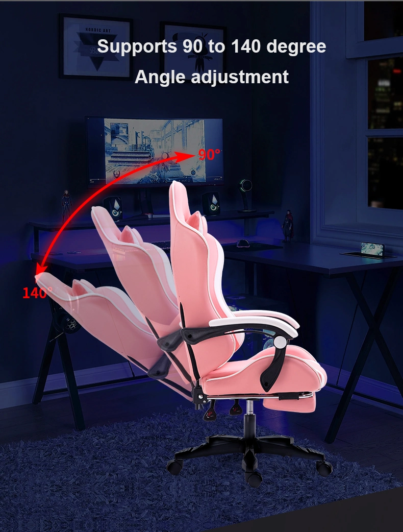 Classic Stylish Adjustable Gaming Office Chair with Headrest and Footrest Office Computer Recliner Gaming Chair Furniture