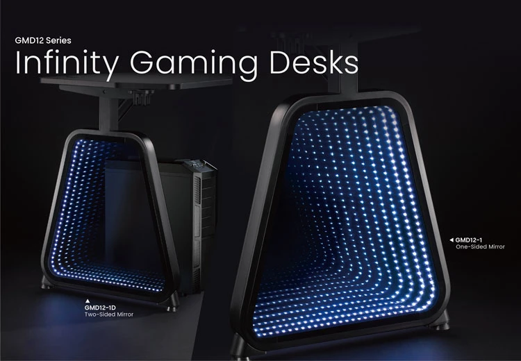 New Wholesale Customizable Unique Infinity LED Light Gaming Desk for Computer PC Best Pro Gaming Table