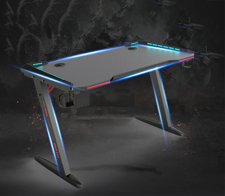 Practical and Cheap Desk Gaming Table with RGB Adjustable Lighting Computer Desk