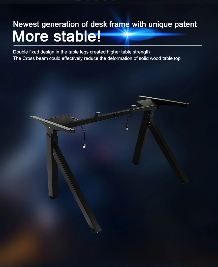 Electric Standing Table Adjustable Height Best Picture RGB Big Black De Gaming Desk with Table Top